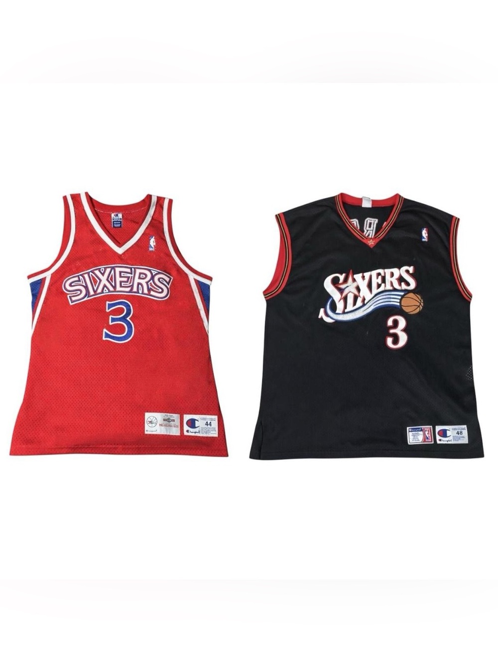 Allen Iverson Philadelphia 76ers Champion Pro Cut NBA Basketball Jersey Bundle